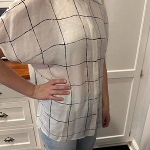 Vince Cream with Black Pattern Shirt